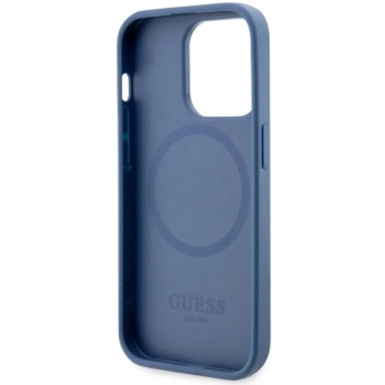 Etui Guess 4G Printed Stripes MagSafe na iPhone 14 Pro Max - niebieskie