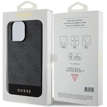 Etui Guess 4G Stripe Collection na iPhone 15 Pro Max - szare