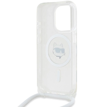 Etui Karl Lagerfeld IML Choupette Head & Cord MagSafe na iPhone 15 Pro - przezroczyste
