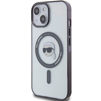 Etui Karl Lagerfeld IML Karl's Head MagSafe do iPhone 15 Plus - przezroczyste