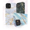 Kingxbar Marble Series eleganckie etui pokrowiec z nadrukiem marmur iPhone 12 mini czarny