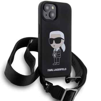 Etui Karl Lagerfeld Crossbody Silicone Ikonik do iPhone 15 - czarne