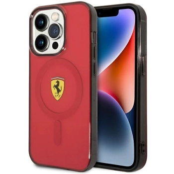 Etui Ferrari Translucent MagSafe na iPhone 14 Pro Max - czerwone