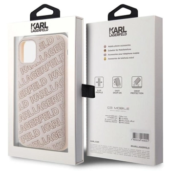 Etui Karl Lagerfeld Quilted K Pattern na iPhone 11 / Xr - różowe