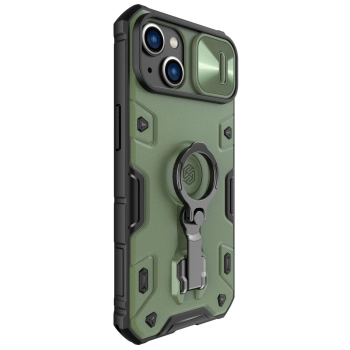 Nillkin CamShield Armor Pro Magnetic Case etui iPhone 14 magnetyczny pokrowiec MagSafe z osłoną na aparat ciemnozielone