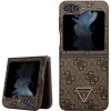 Etui Guess Leather 4G Triangle Strass na Samsung Galaxy Z Flip 5 - brązowe