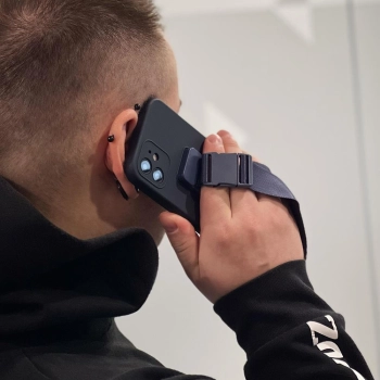 Rope Case silikonowe etui ze smyczą torebka smycz pasek do Xiaomi Poco M4 Pro 5G różowy