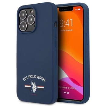 Etui U.S. Polo Assn. Silicone Collection na iPhone 13 Pro / iPhone 13 - granatowe