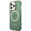Etui Guess Gold Outline Translucent MagSafe na iPhone 13 Pro Max - zielone