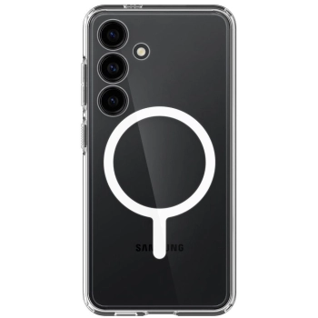 Etui Spigen Crystal Hybrid OneTap Ring z MagSafe na Samsung Galaxy S24 - przezroczysto-białe