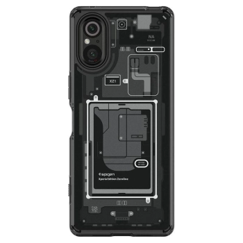 Etui Spigen Ultra Hybrid na Sony Xperia 5 V - ciemnoszare (wzór Zero One)