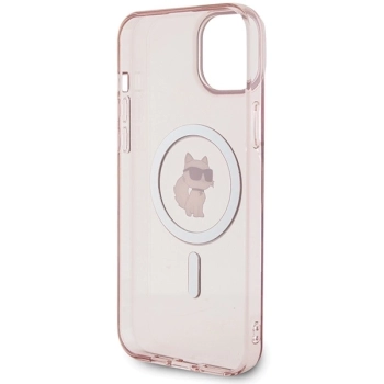 Etui Karl Lagerfeld IML Choupette MagSafe na iPhone 15 Plus - różowe