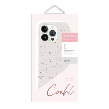 Etui UNIQ Coehl Terrazzo na iPhone 14 Pro - piaskowe