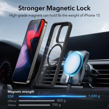 Etui ESR Classic Hybrid Halolock MagSafe na iPhone 15 Pro Max - przezroczysto-czarne