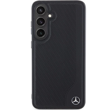 Etui Mercedes Leather Debossed Line MagSafe na Samsung Galaxy S24 - czarne