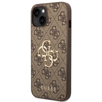 Etui Guess 4G Big Metal Logo na iPhone 14 - brązowe
