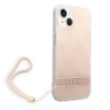 Etui Guess 4G Print Strap na iPhone 14 - różowe