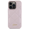 Etui Guess Quilted Metal Logo na iPhone 15 Pro - różowe