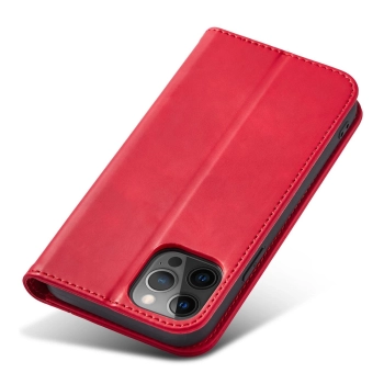 Magnet Fancy Case etui do iPhone 12 Pro Max pokrowiec portfel na karty kartę podstawka czerwony