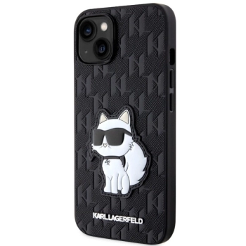 Etui Karl Lagerfeld Saffiano Monogram Choupette na iPhone 14 - czarne