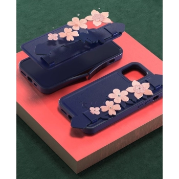 Kingxbar Sweet Series żelowe etui ozdobione oryginalnymi Kryształami Swarovskiego z podstawką iPhone 12 mini czarny