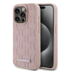 Etui Karl Lagerfeld Leather Monogram Metal Logo na iPhone 15 Pro - różowe
