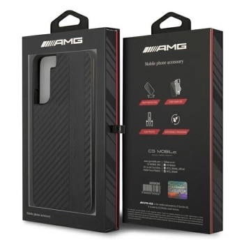 Etui AMG Carbon Stripe&Embossed na Samsung Galaxy S22 - czarne