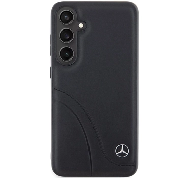 Etui Mercedes Leather Curved Stitches na Samsung Galaxy S24+ - czarne