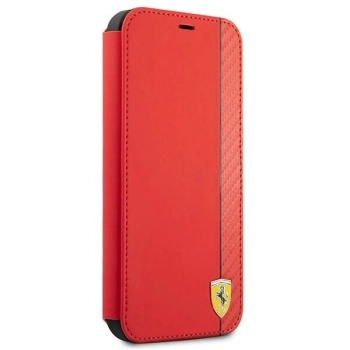 Etui Ferrari On Track Carbon Stripe na iPhone 13 mini - czerwone