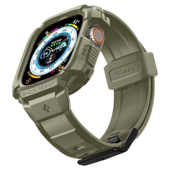 Etui z paskiem Spigen Rugged Armor Pro na Apple Watch Ultra (49 mm) - zielone