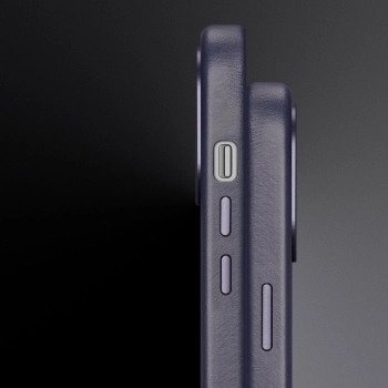 Dux Ducis Naples etui do iPhone 13 Pro Max skórzany pokrowiec (kompatybilny z MagSafe) niebieski