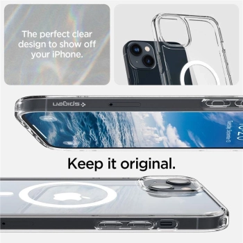 Etui Spigen Ultra Hybrid Mag z MagSafe na iPhone 14 - przezroczysto-białe