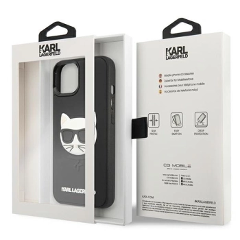 Etui Karl Lagerfeld 3D Rubber Choupette na iPhone 13 mini - czarne