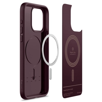 Etui Caseology Parallax Mag z MagSafe na iPhone 15 Pro - burgundowe