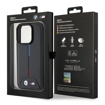 Etui BMW Quilted Tricolor na iPhone 15 Pro Max - czarne
