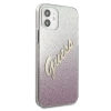 Etui Guess Glitter Gradient Script na iPhone 12 mini - różowe