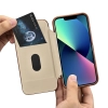 iCarer CE Oil Wax Premium Leather Folio Case skórzane etui iPhone 14 z klapką magnetyczne MagSafe brązowy (AKI14220705-BN)
