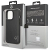 Etui Mercedes Leather Wave Patern na iPhone 14 Pro Max - czarne
