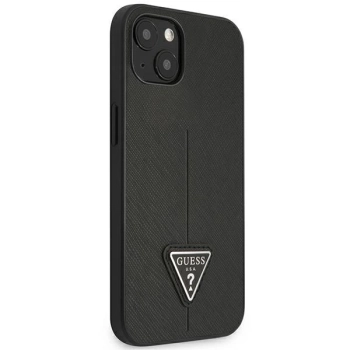 Etui Guess Saffiano Triangle Logo na iPhone 14 Plus - czarne