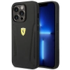 Etui Ferrari Leather Stamp Sides na iPhone 14 Pro - czarne