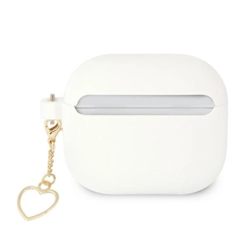 Etui Guess Silicone Charm Heart Collection na AirPods 3 - białe