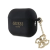 Etui Guess Liquid Silicone Glitter Triangle Charm na AirPods Pro 2 - czarne