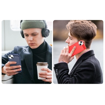 Carbon Case etui iPhone 14 elastyczny żelowy pokrowiec na tył plecki niebieski