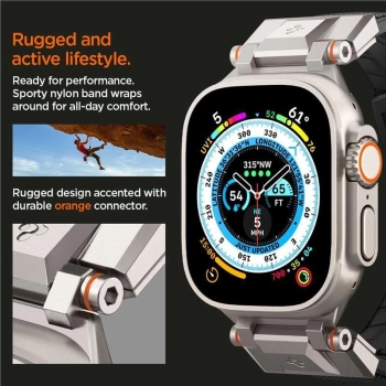 Pasek Spigen Durapro Armor na Apple Watch 4/5/6/7/8/9/SE/ Ultra (42/44/45/49 mm) - czarne