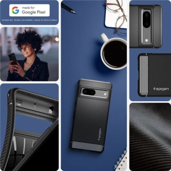 Etui Spigen Rugged Armor na Google Pixel 7 - czarny mat