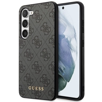 Etui Guess 4G Metal Gold Logo na Samsung Galaxy S23+ - szare