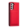 Magnet Card Case etui do Samsung Galaxy S22+ (S22 Plus) pokrowiec portfel na karty kartę podstawka czerwony
