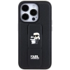Etui Karl Lagerfeld Gripstand Saffiano Karl&Choupette Pins na iPhone 14 Pro - czarne