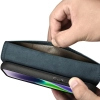 iCarer Oil Wax Wallet Case 2in1 etui iPhone 14 skórzany pokrowiec z klapką Anti-RFID niebieski (WMI14220721-BU)