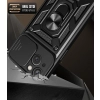 Pancerne etui z podstawką i osłoną aparatu do iPhone 15 Plus Hybrid Armor Camshield - czarne